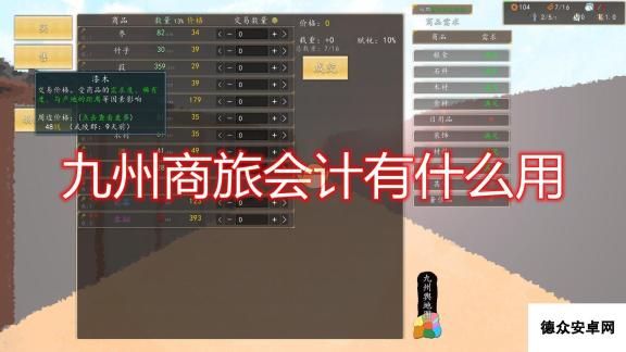 《九州：商旅》会计作用效果介绍